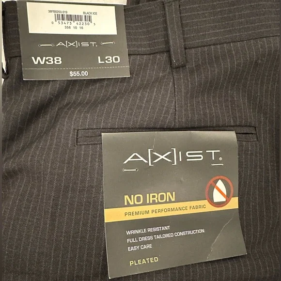 Axist Pants | Axist Mens Pleated Dress Pants W38 L30 No Iron Full Dress Tailored Easy Care | Color: Black | Size: W38 L30 | Irinazigray's Closet